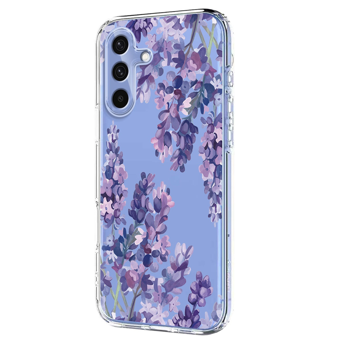 Samsung Galaxy S26 FE EIDERWOOD Flexibelt Plast Skal med Blommotiv - Genomskinlig / Blåregn