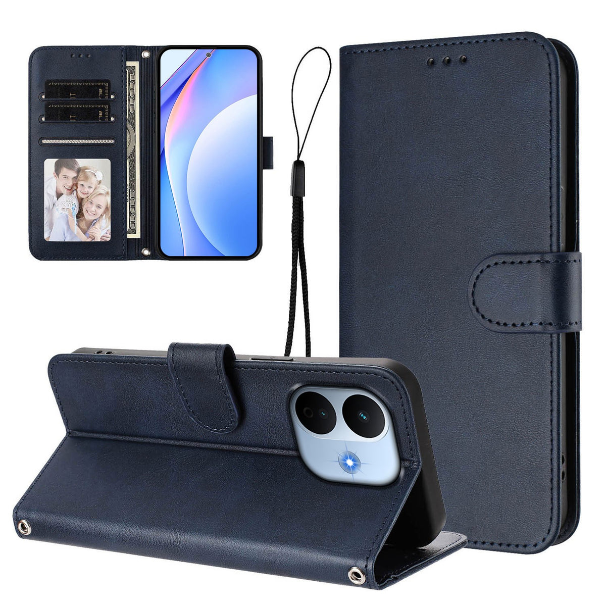 Xiaomi Redmi Note 17 Pro Max (5G) EIDERWOOD Konstläder Fodral m. Armband - Blå