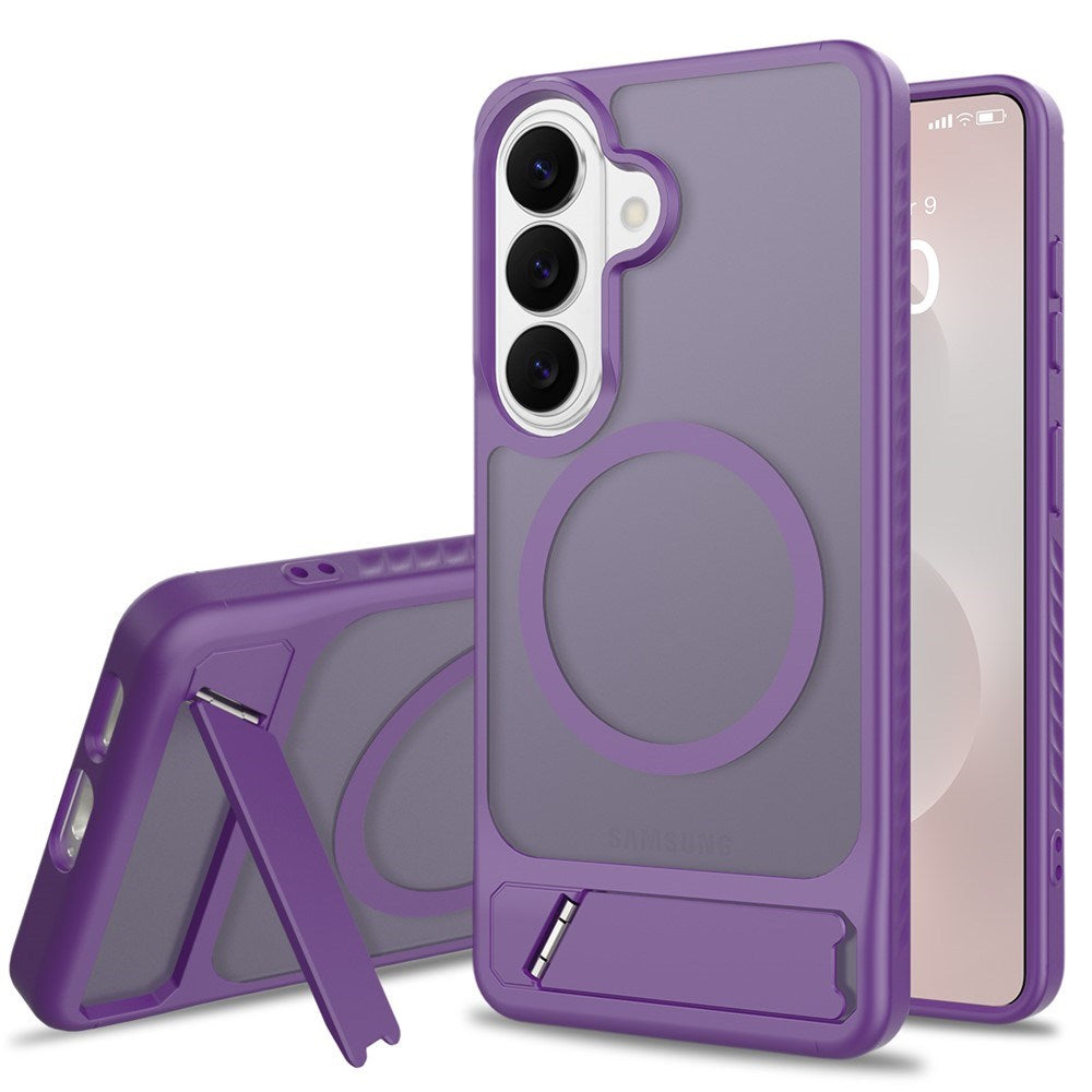 Samsung Galaxy S26 FE / S25 FE EIDERWOOD Hybrid Skal m. Kickstand - MagSafe Kompatibel - Lila