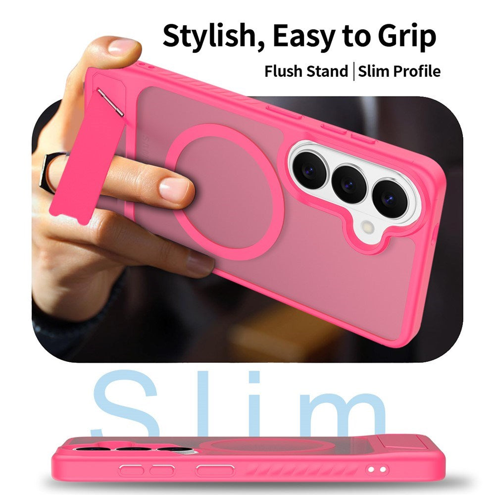 Samsung Galaxy S26 FE / S25 FE EIDERWOOD Hybrid Skal m. Kickstand - MagSafe Kompatibel - Pink