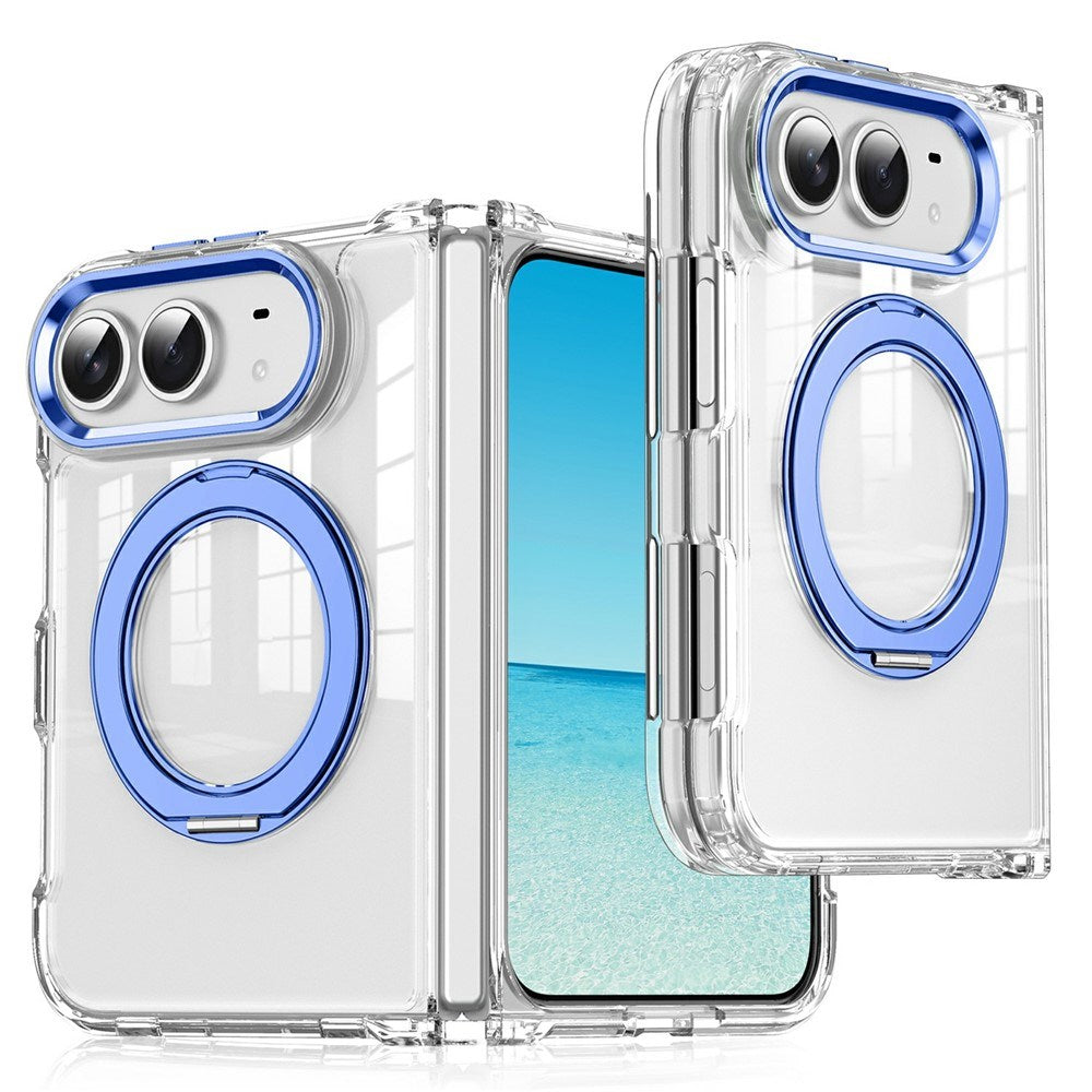 iPhone Duo EIDERWOOD Hybrid Skal med Kickstand - MagSafe Kompatibel - Transparent / Blå