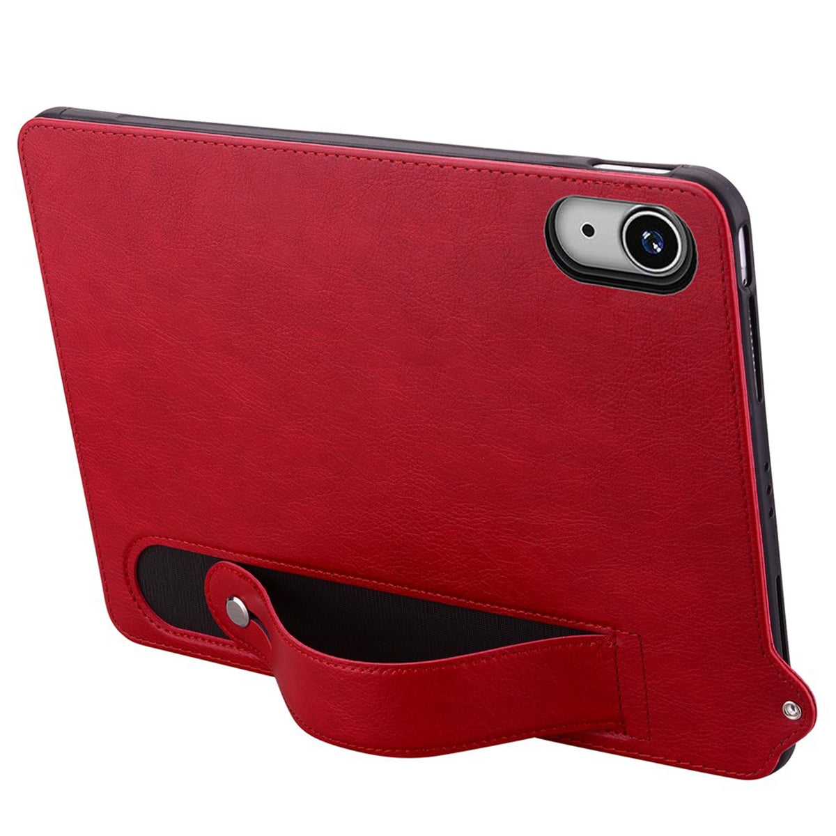 iPad Mini (2026) 8. Gen. EIDERWOOD Konstläder Bakside Skal m. Rem Kickstand - Röd