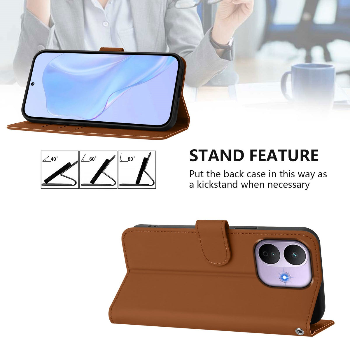 Xiaomi Redmi Note 17 Pro (5G) EIDERWOOD Konstläder Fodral m. Rem - Brun