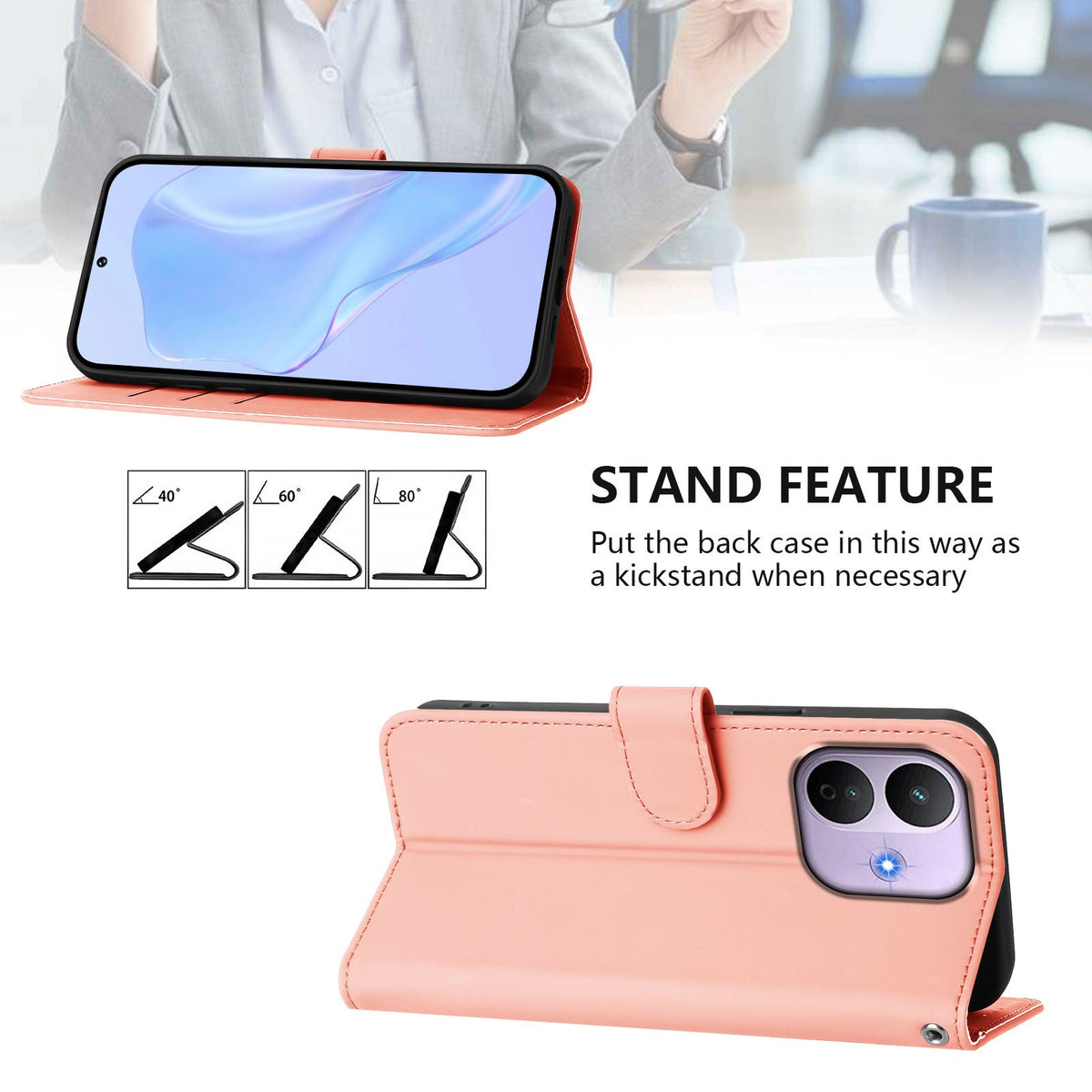 Xiaomi Redmi Note 17 Pro (5G) EIDERWOOD Konstläder Fodral m. Rem - Rosa