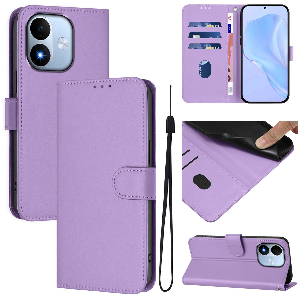 Xiaomi Redmi Note 17 (5G) EIDERWOOD Konstläder Fodral m. Rem - Lila
