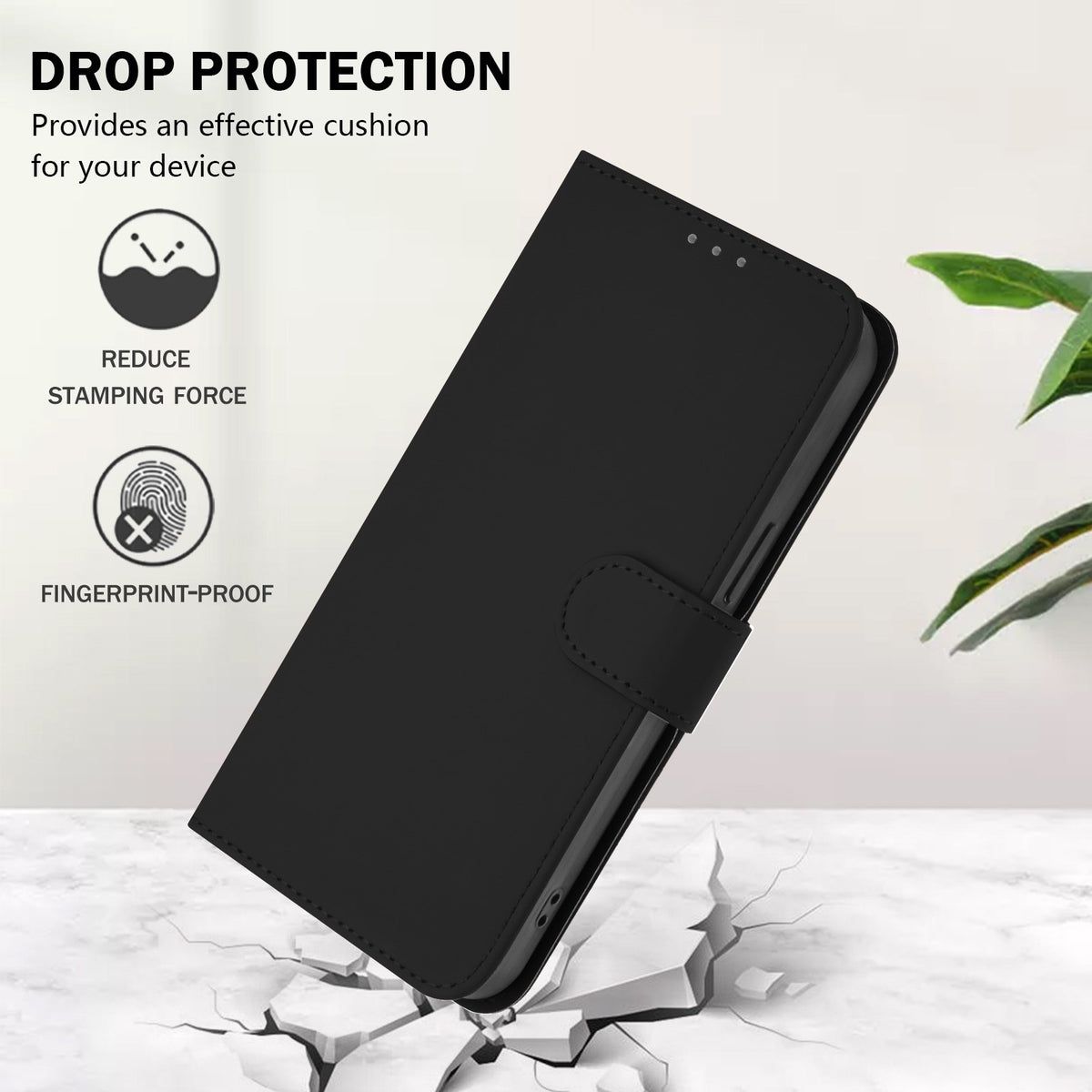 Xiaomi Redmi 17C (5G) EIDERWOOD Fodral i Konstläder med Rem - Svart