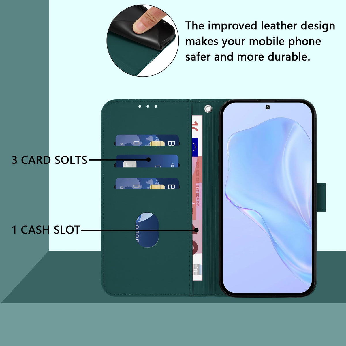 Xiaomi Redmi 17C (5G) EIDERWOOD Fodral i Konstläder med Rem - Grön