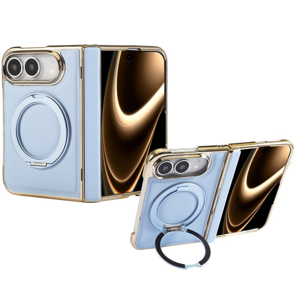 iPhone Duo EIDERWOOD Konstläder Bakside Skal m. Stödfunktion - MagSafe Kompatibel - Blå