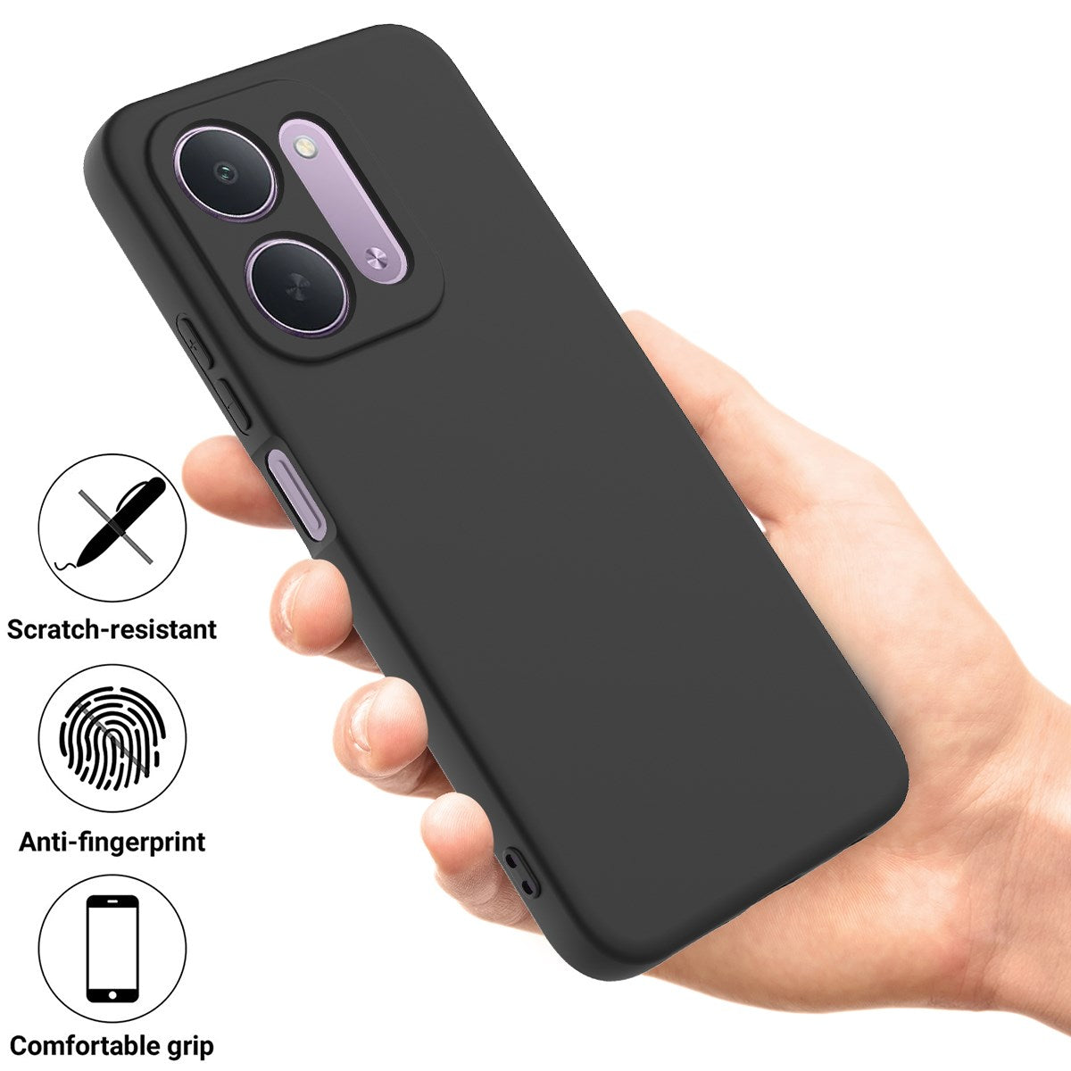Xiaomi Redmi 17C (5G) EIDERWOOD Silikon Skal med Rem - Svart