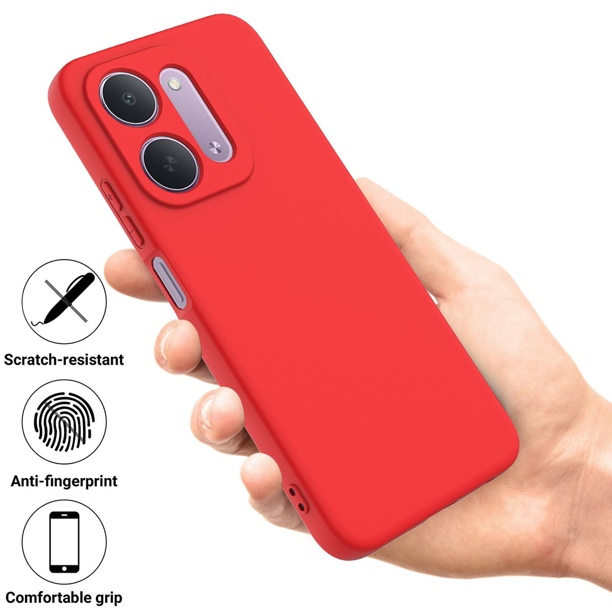 Xiaomi Redmi 17C (5G) EIDERWOOD Silikon Skal med Rem - Röd