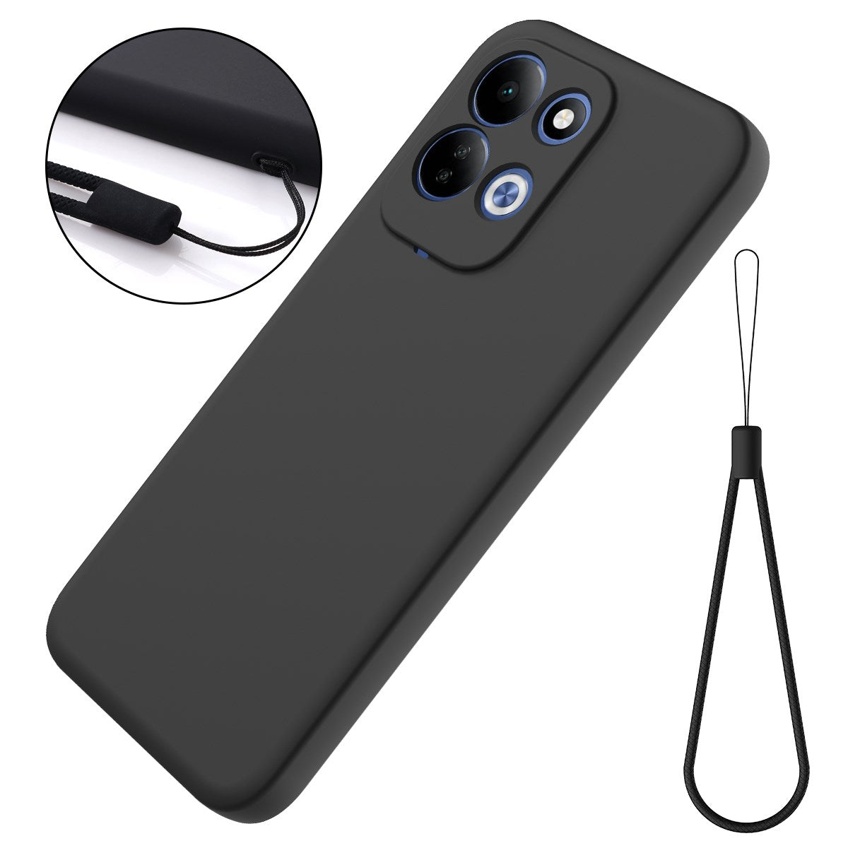 Xiaomi Redmi 17 (5G / 4G) EIDERWOOD Silikon Skal med Rem - Svart