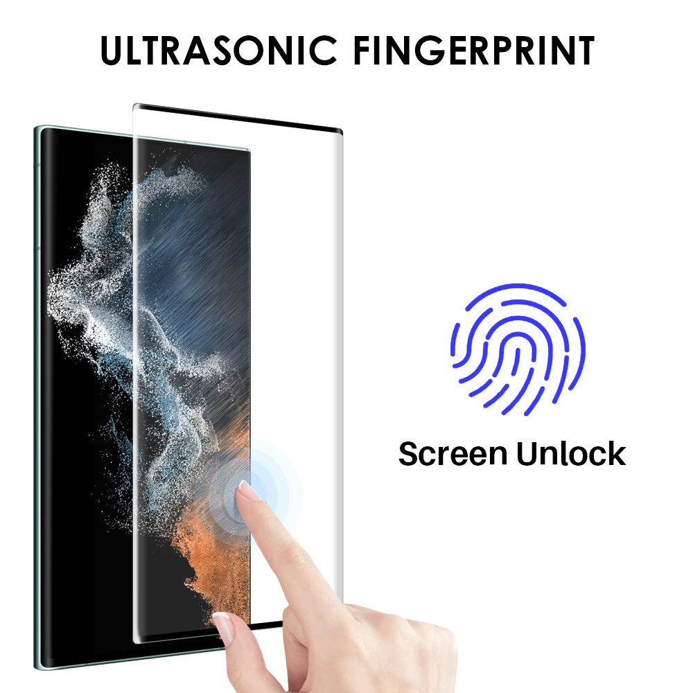 NORTHJO Samsung Galaxy S22 Ultra 2-i-1 Set Flexibelt Plast Skal med Härdat Skyddsglas - Genomskinlig