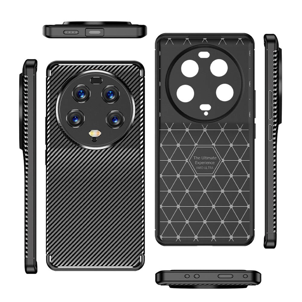 Xiaomi 13 Ultra Carbon Fiber Flexibel Plast Skal - Svart