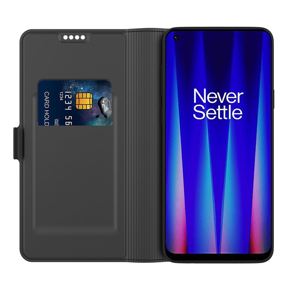 EIDERWOOD OnePlus Nord CE 3 Lite (5G) Konstläder Fodral med Korthållare & Ställfunktion - Svart