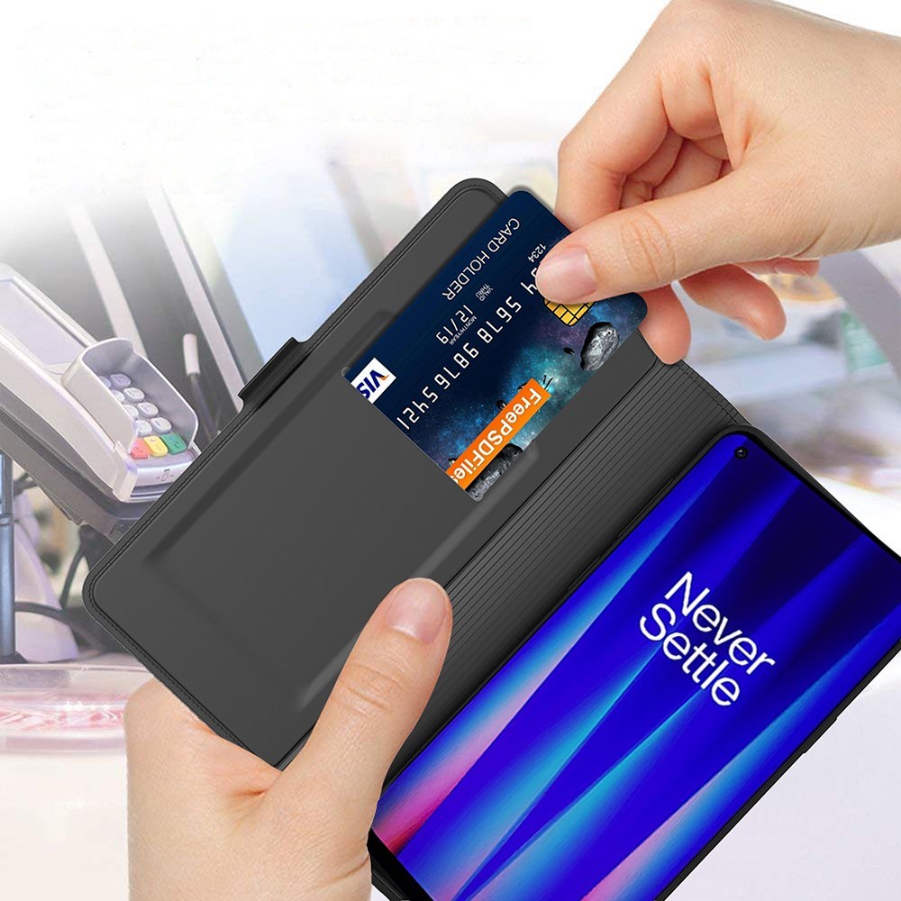 EIDERWOOD OnePlus Nord CE 3 Lite (5G) Konstläder Fodral med Korthållare & Ställfunktion - Svart