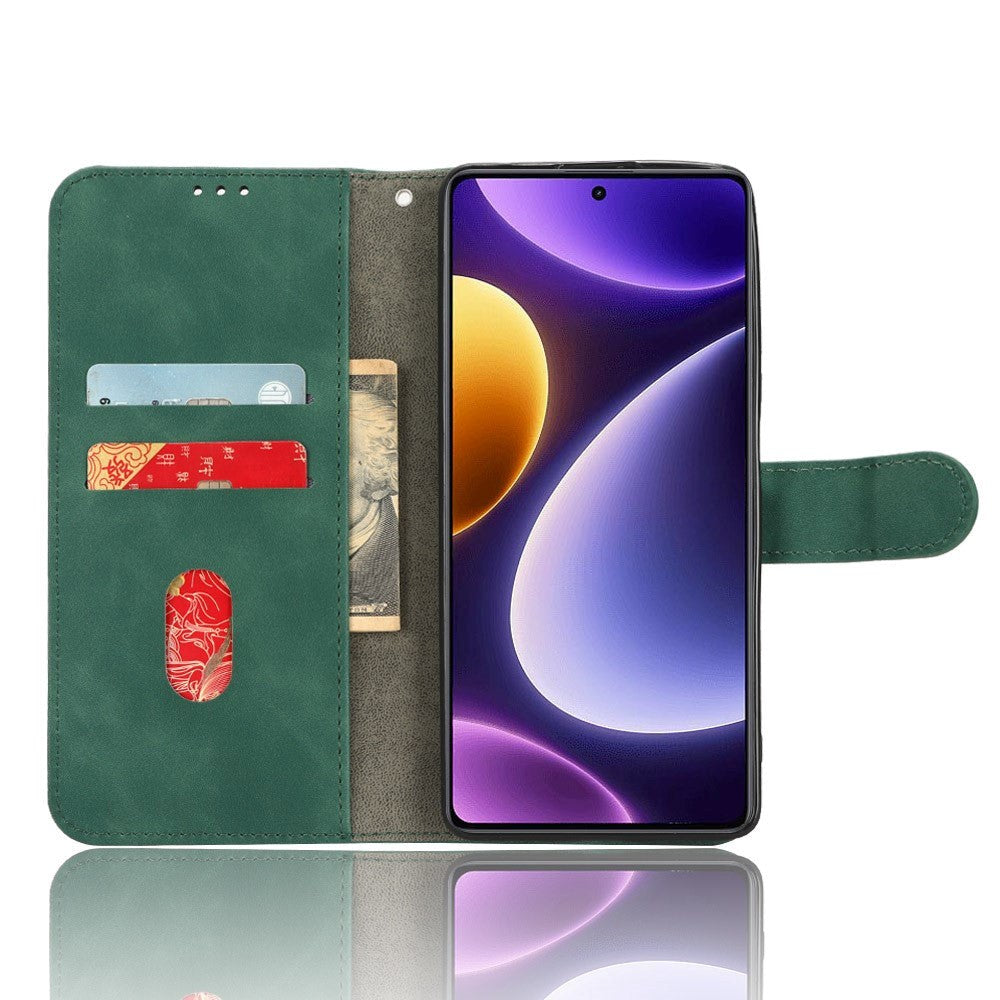 Xiaomi Poco F5 Läder Plånboksfodral med Stativfunktion - Grön