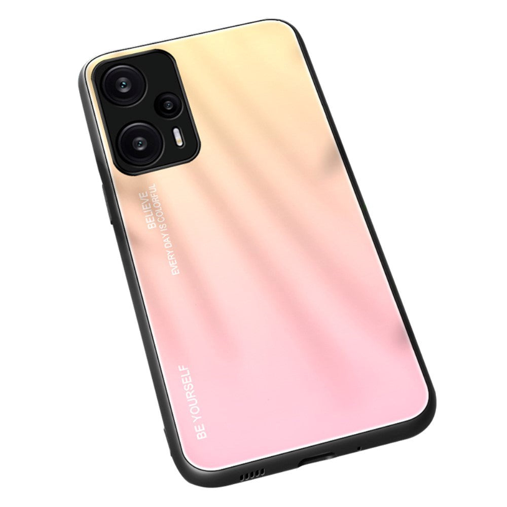 Xiaomi Poco F5 Skal med Glasbaksida - Rosa