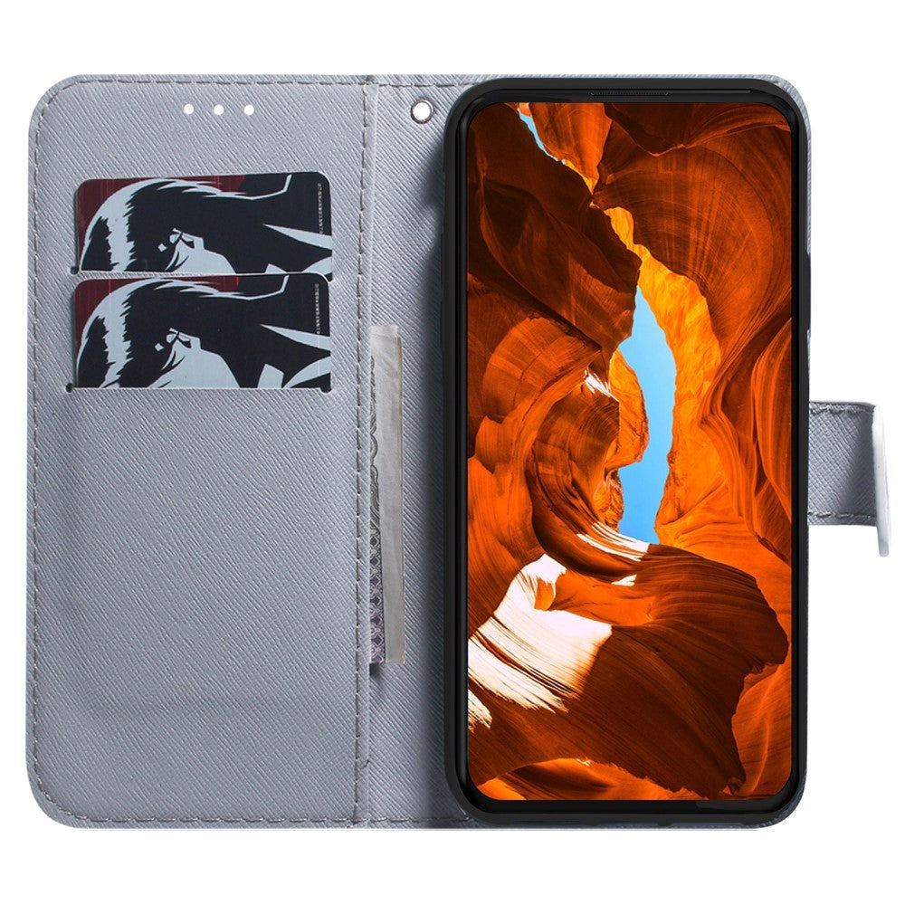 Nokia C22 PU-Läder Plånboksfodral m. Tryck - Två Ugglor