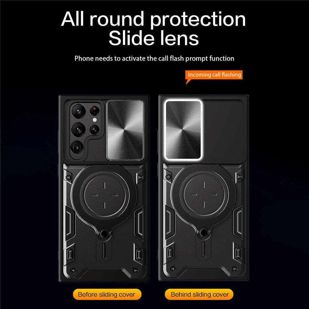 EIDERWOOD Samsung Galaxy S22 Ultra Hantverkar Skal m. Kickstand & Cam Slider - Svart