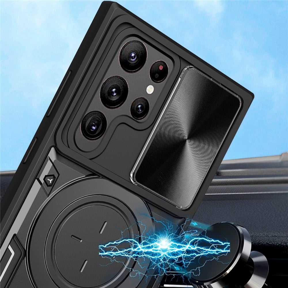 EIDERWOOD Samsung Galaxy S22 Ultra Hantverkar Skal m. Kickstand & Cam Slider - Svart