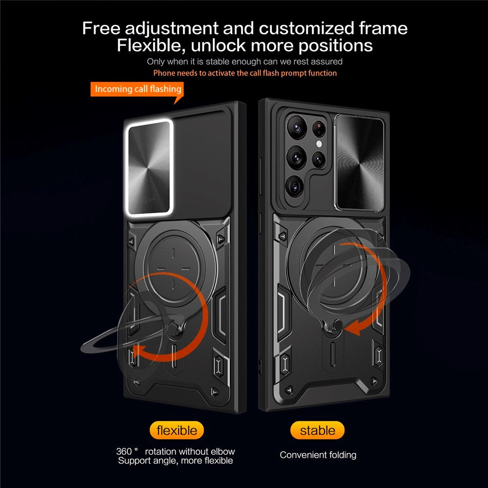 EIDERWOOD Samsung Galaxy S22 Ultra Hantverkar Skal m. Kickstand & Cam Slider - Svart