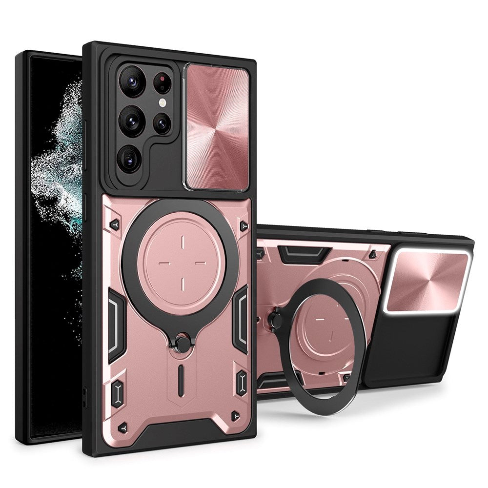 EIDERWOOD Samsung Galaxy S22 Ultra Hantverkar Skal m. Kickstand & Cam Slider - Rosa