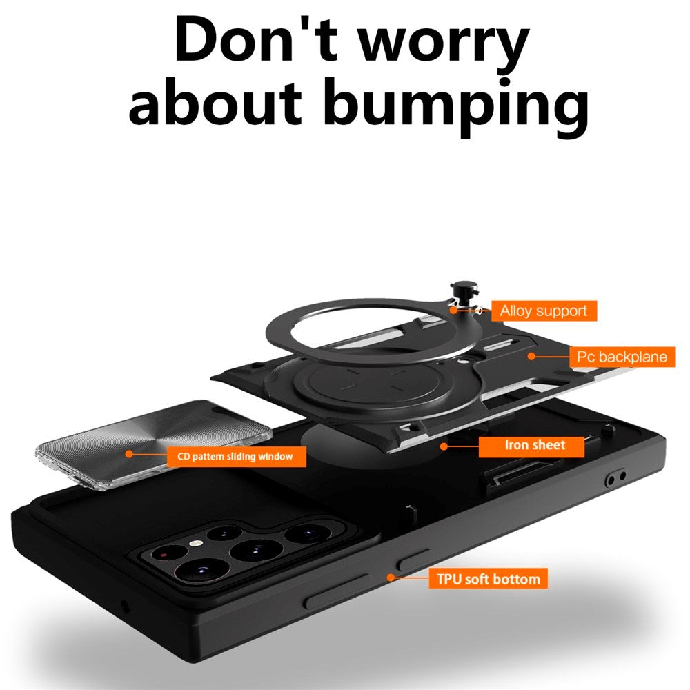 EIDERWOOD Samsung Galaxy S22 Ultra Hantverkar Skal m. Kickstand & Cam Slider - Rosa