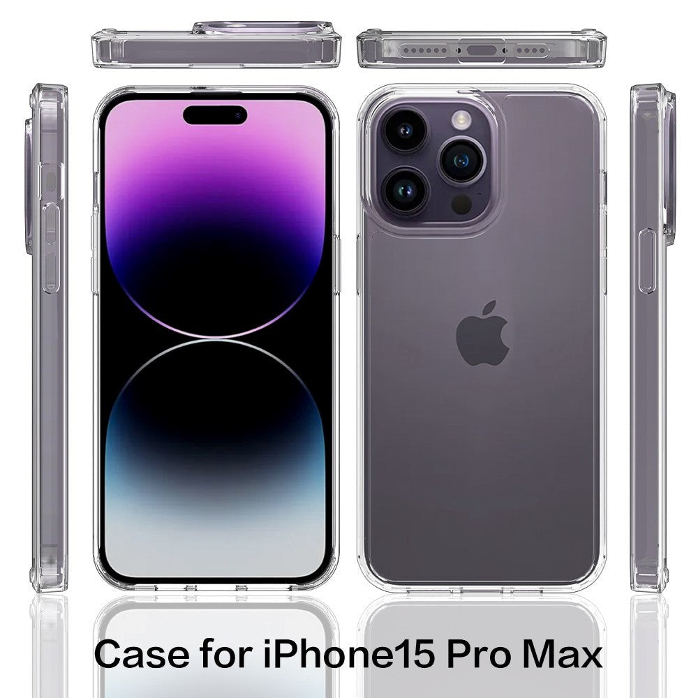 iPhone 15 Pro Max Hybridplast Skal - Transparent