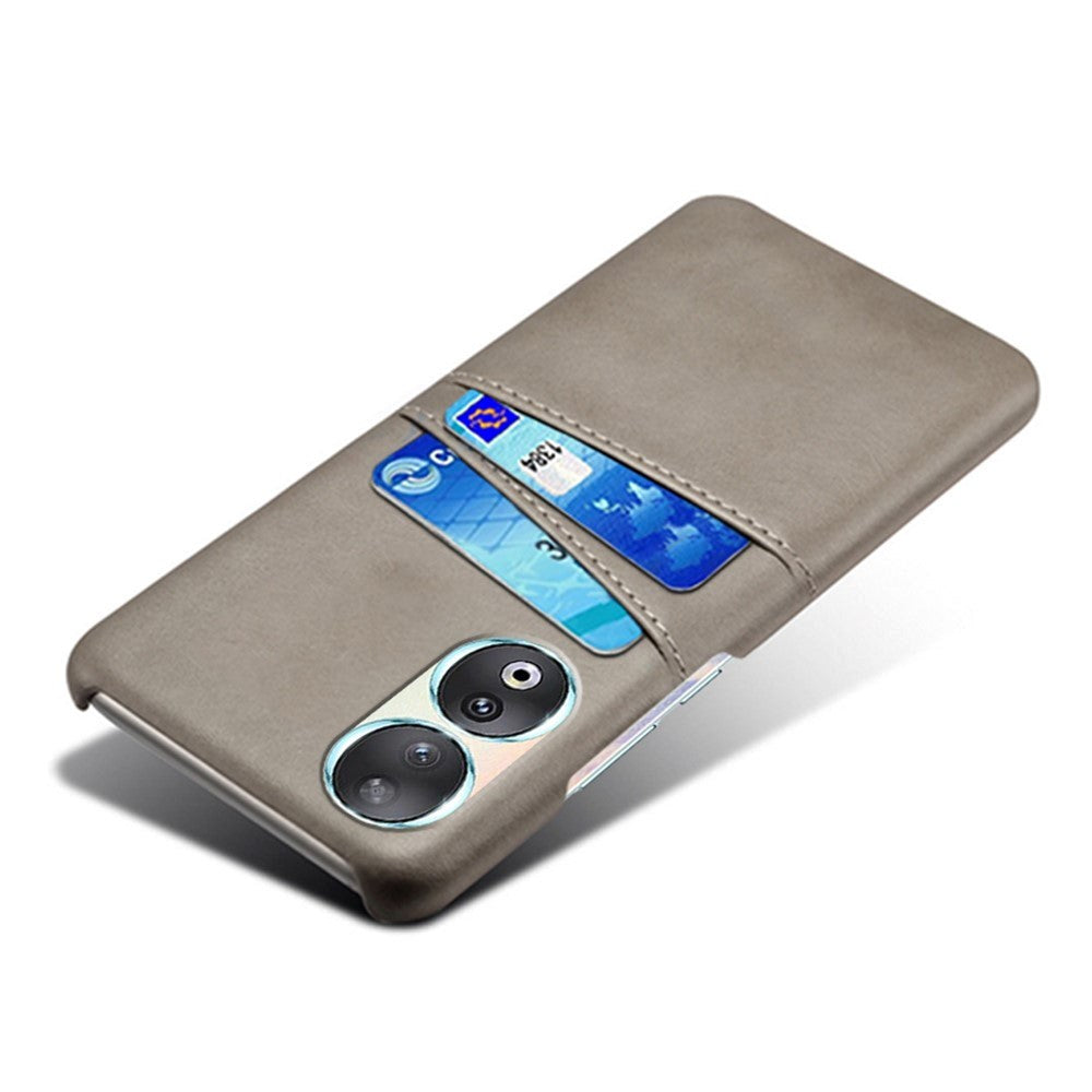 Honor 90 Läderklädd Plastskal m. Korthållare - Grå