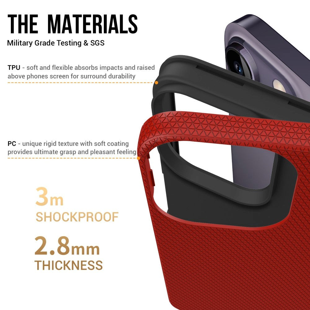 iPhone 15 Pro Max Hantverkare Plastskal - Röd