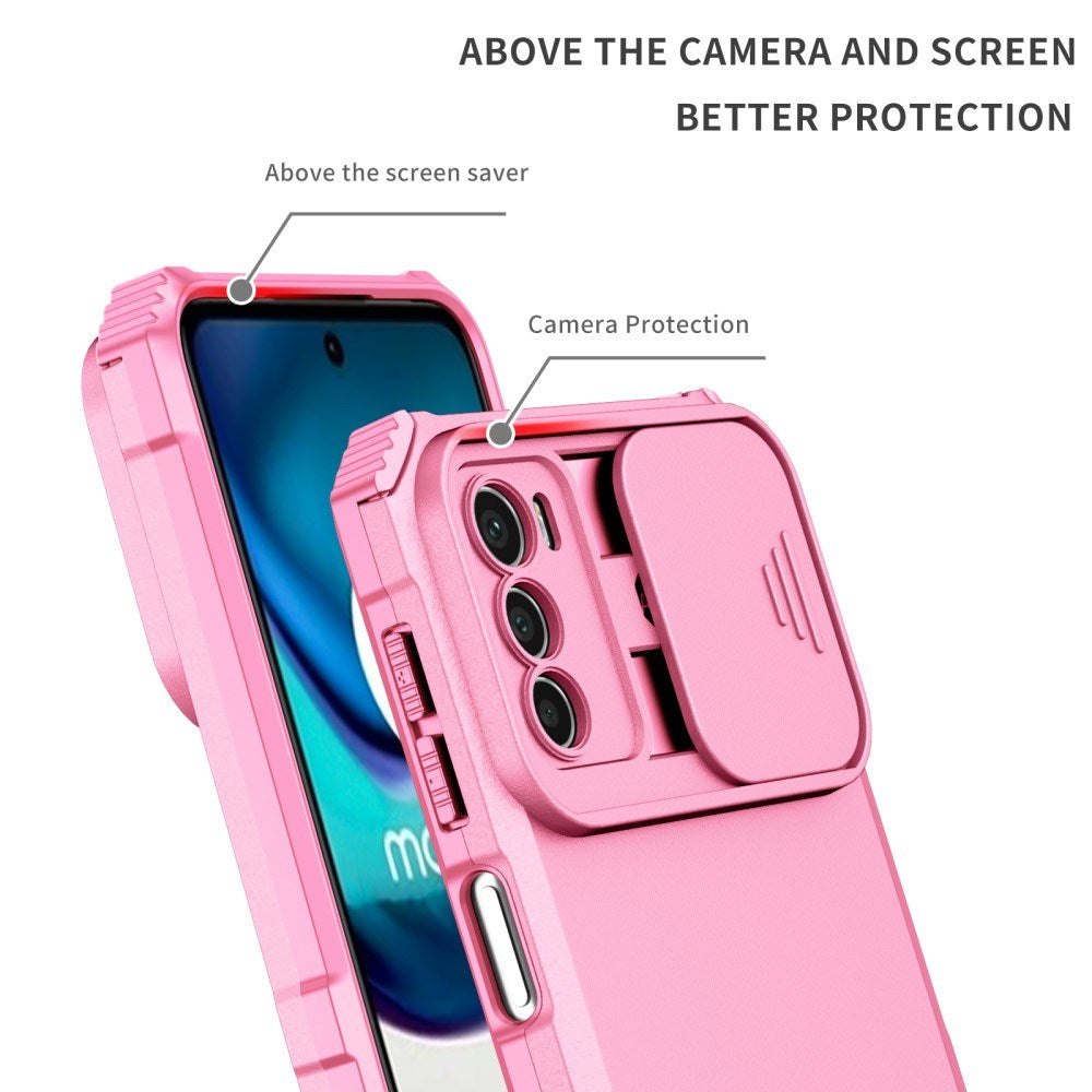 EIDERWOOD Motorola Moto G42 Tåligt Skal m. Stativfunktion & Cam Slider - Pink