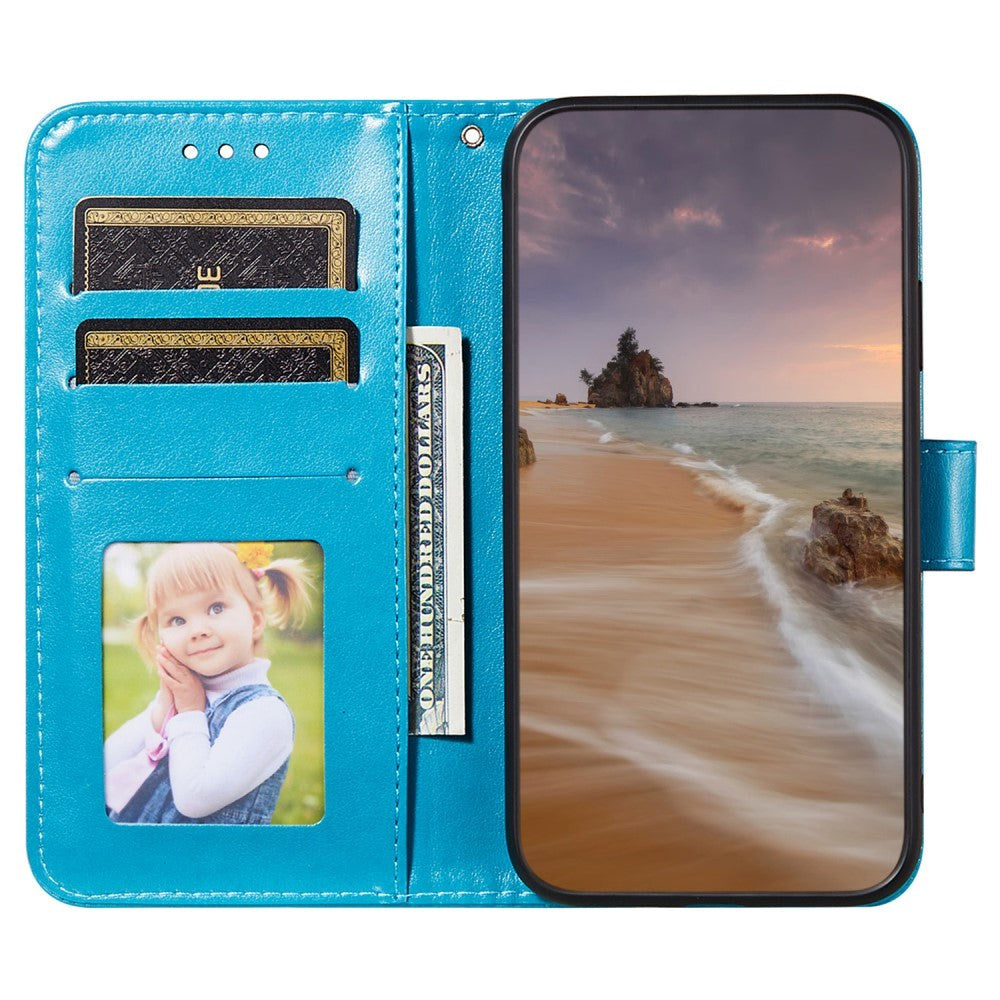 Xiaomi Redmi 12C Läder Fodral med Plånbok och Rem - Blå