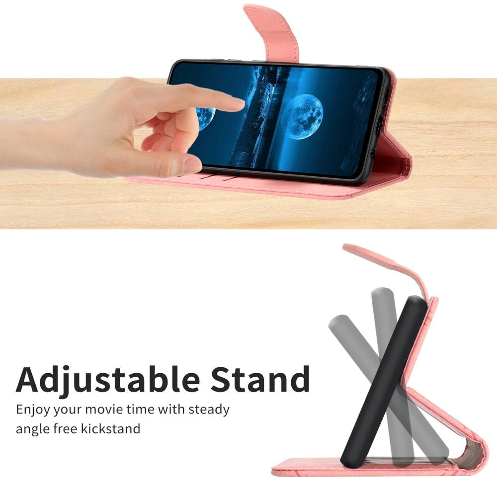 Realme 11 5G Mönstrad Läder Plånboksfodral med Rem - Rosa