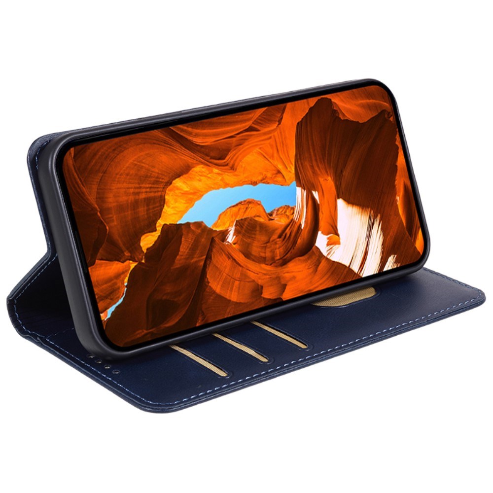 EIDERWOOD Samsung Galaxy Xcover 6 Pro Konstläder Cover med Korthållare & Stativ Funktion - Blå