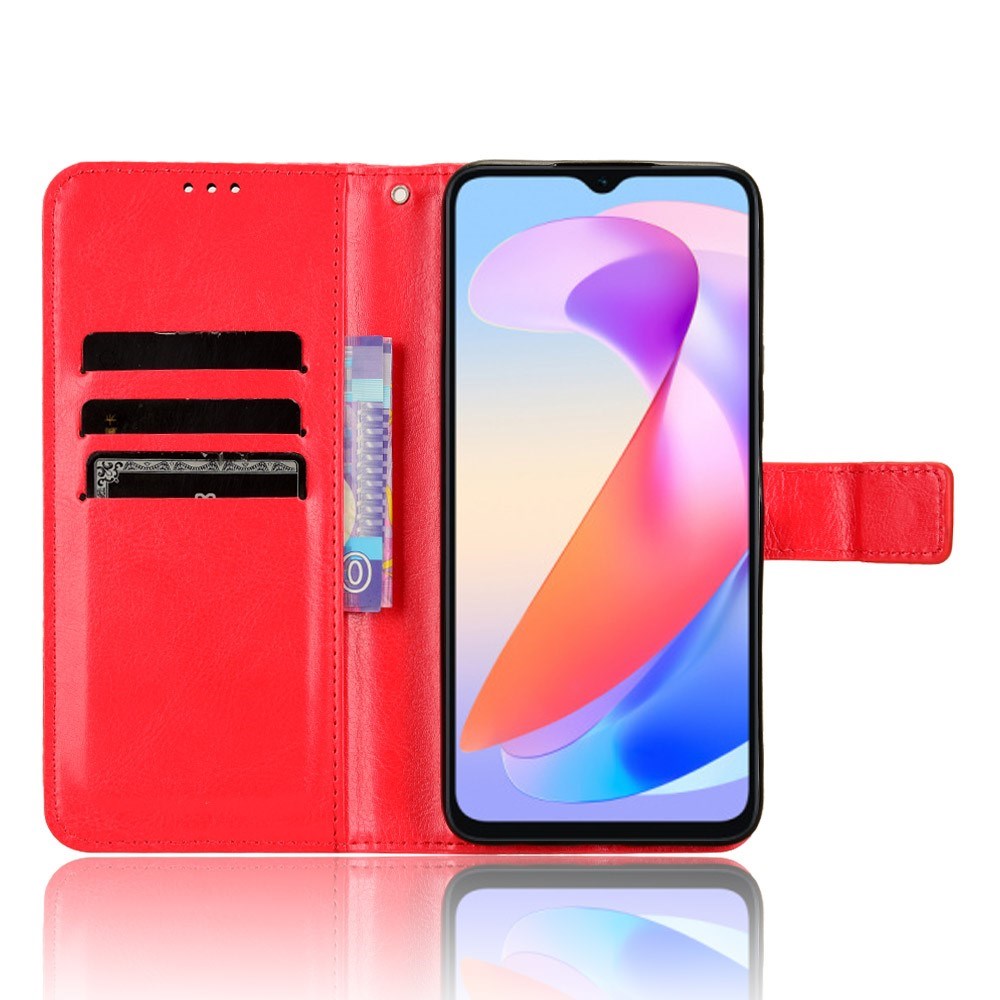 EIDERWOOD Honor X6a Konstläder Flip Fodral m. Rem - Röd