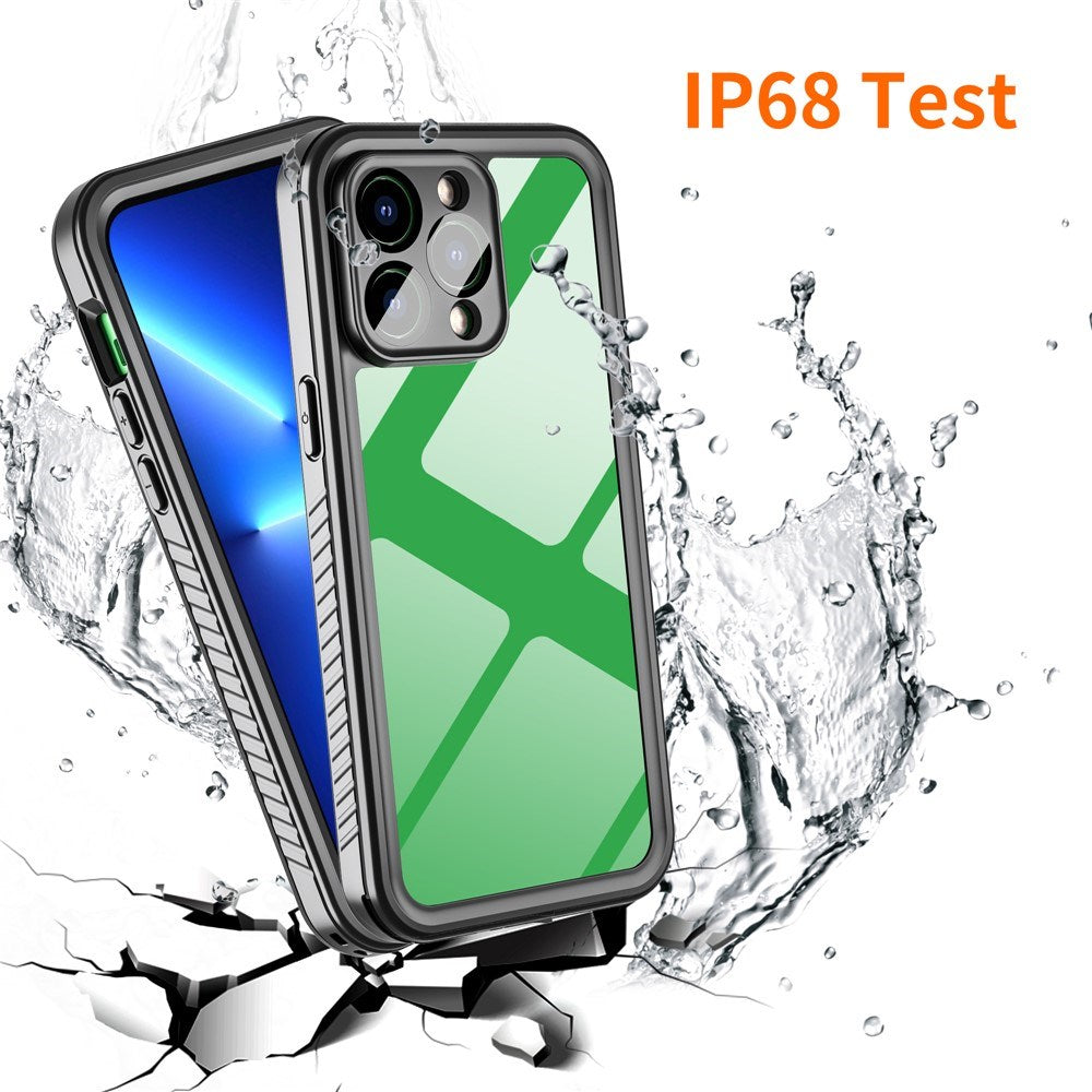 iPhone 14 Pro Max IP68 Damm- & Vattentätt Skal - Genomskinlig / Svart