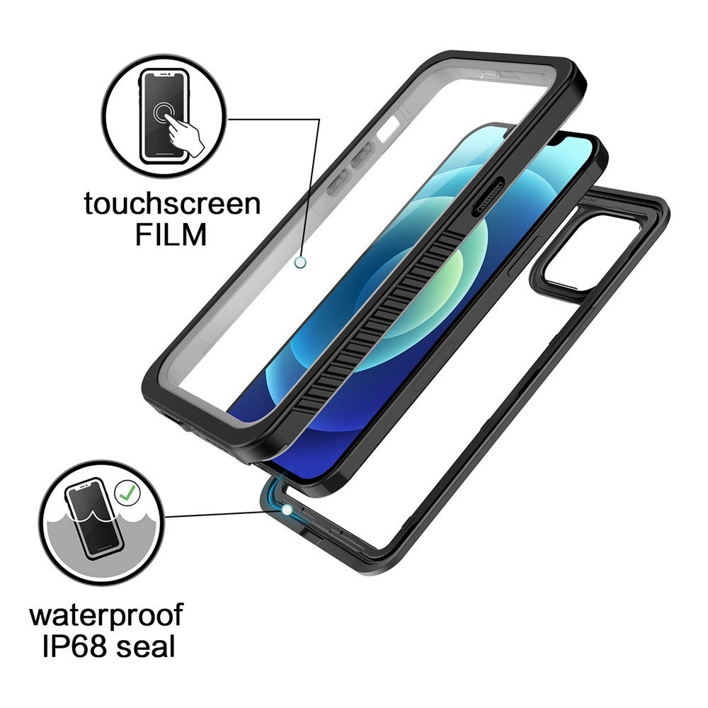 iPhone 12 Pro IP68 Damm- & Vattentätt Skal - Genomskinlig / Svart
