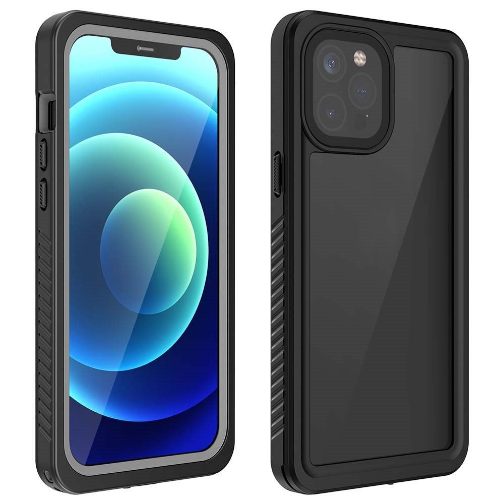 iPhone 12 Pro IP68 Damm- & Vattentätt Skal - Genomskinlig / Svart