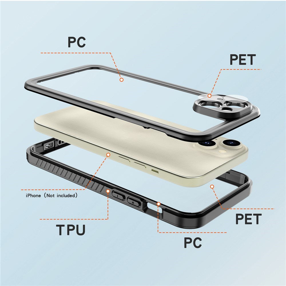 iPhone 15 Plus Redpepper IP68 Vattentätt Fodral - Svart / Genomskinlig