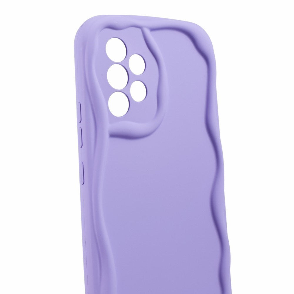 EIDERWOOD Samsung Galaxy A23 / A23 (5G) Flexibelt Plast Skal med Vågiga Kanter - Gul