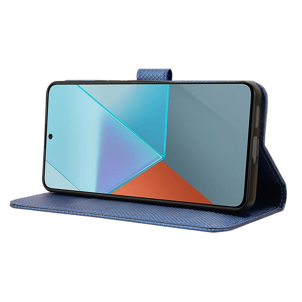 EIDERWOOD Xiaomi Redmi Note 13 Pro (5G) / Poco X6 Läder Flip Fodral med Rem & Textur - Blå