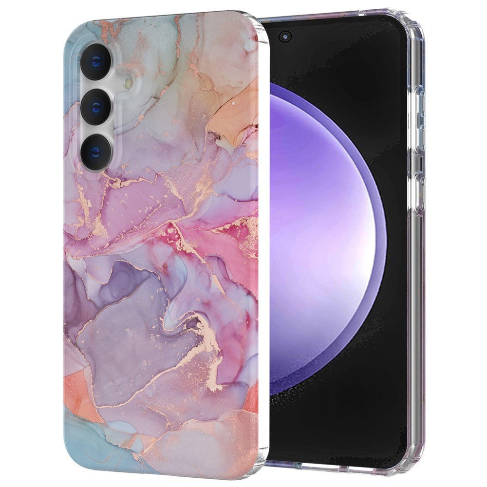 EIDERWOOD Samsung Galaxy S23 FE Hybrid Skal med Marmortryck - Rosa / Lila