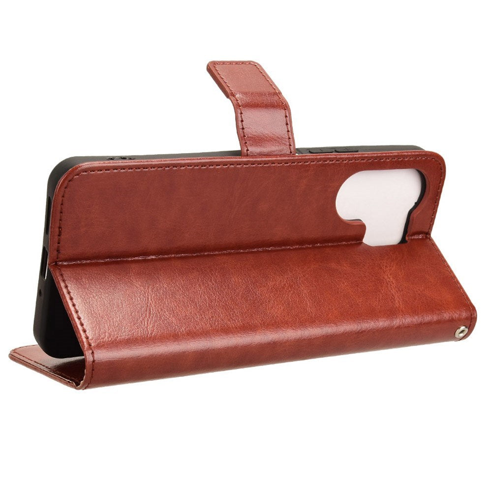 EIDERWOOD Xiaomi Redmi 13C (5G) Konstläder Flip Fodral m. Rem - Brun