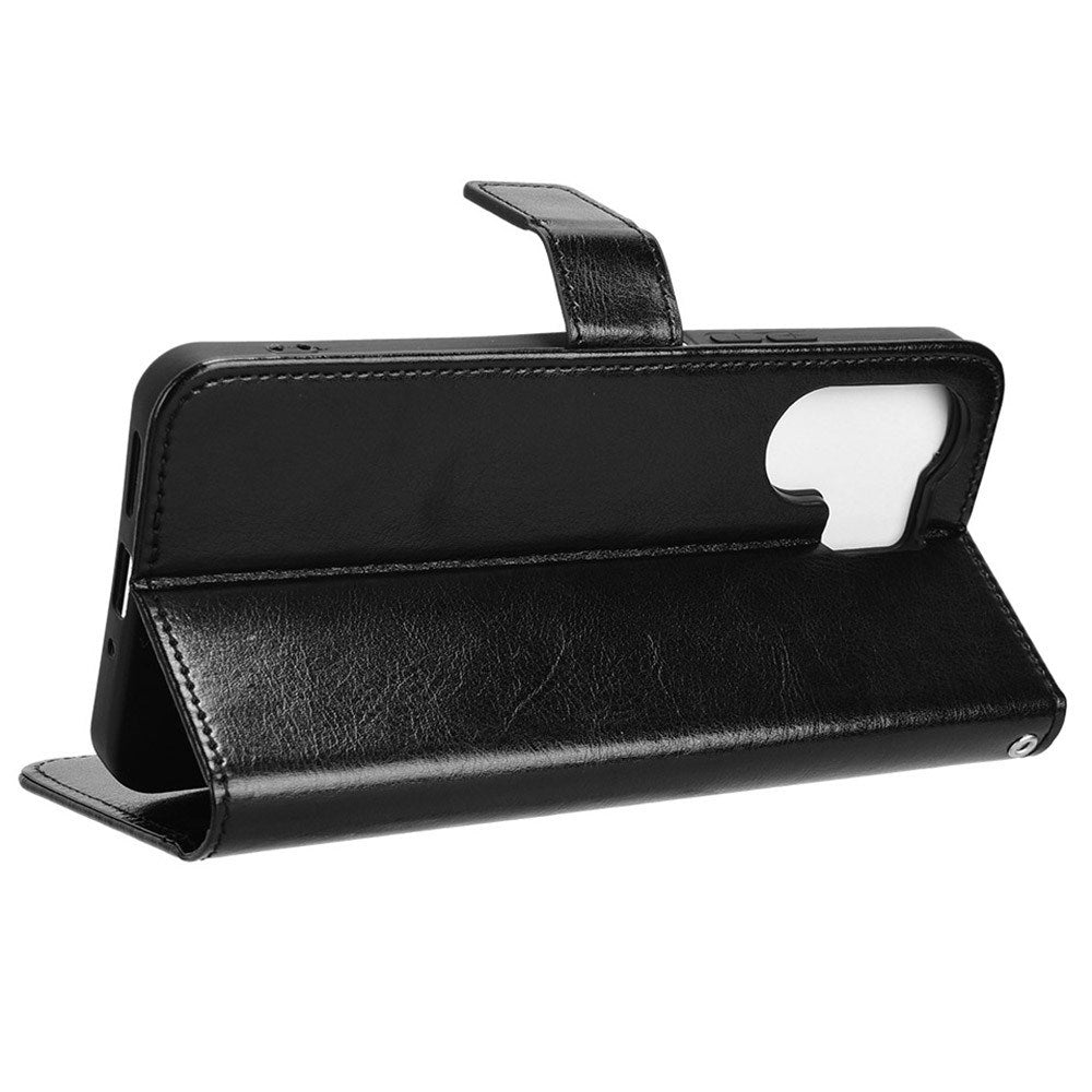 EIDERWOOD Xiaomi Redmi 13C (5G) Konstläder Flip Fodral m. Rem - Svart