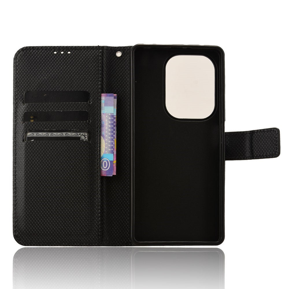 EIDERWOOD Xiaomi Redmi Note 13 Pro (4G) / Poco M6 Pro Läder Flip Fodral med Rem & Textur - Svart