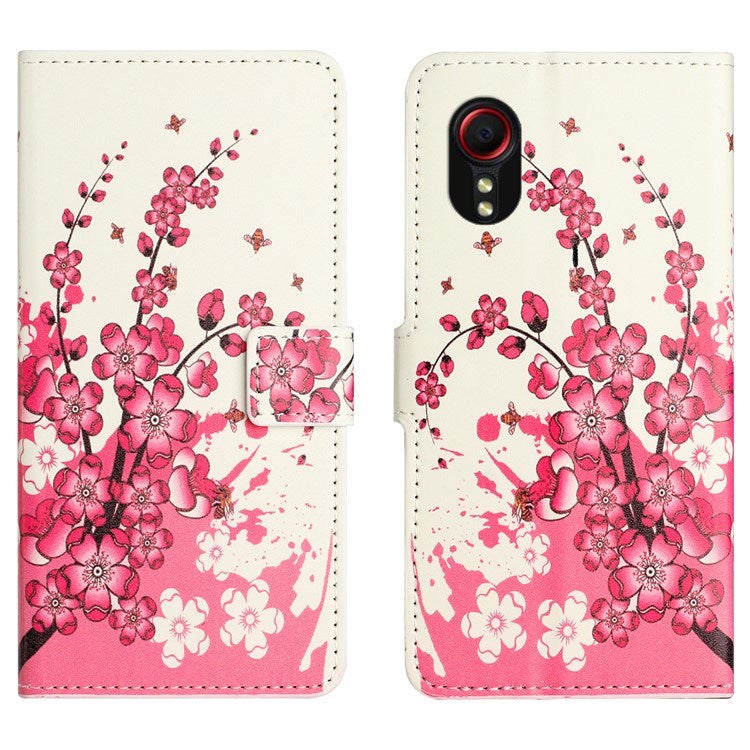 EIDERWOOD Samsung Galaxy Xcover 7 Fodral med Plånbok & Stativfunktion - Rosa Blommor