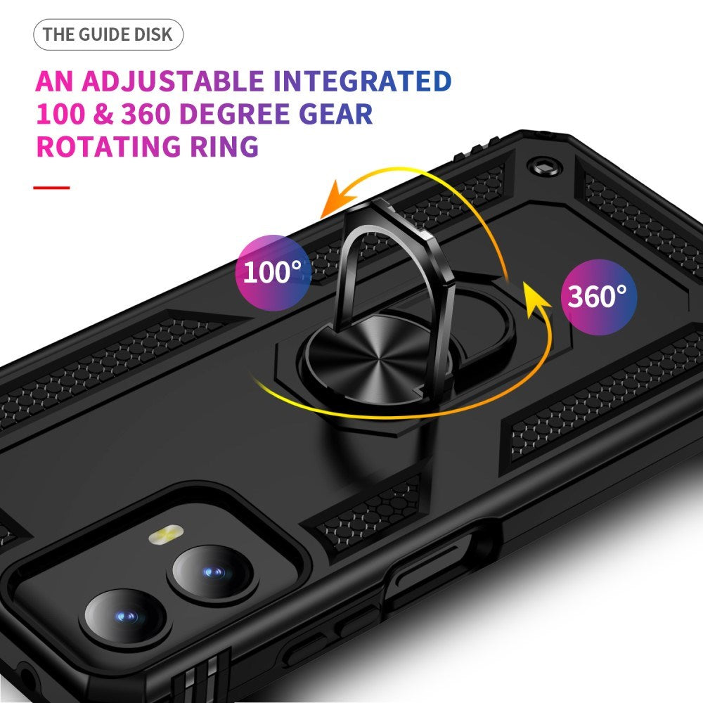 EIDERWOOD Motorola Moto G Play (2024) Tough Case m. Magnetisk Stativfunktion - Svart