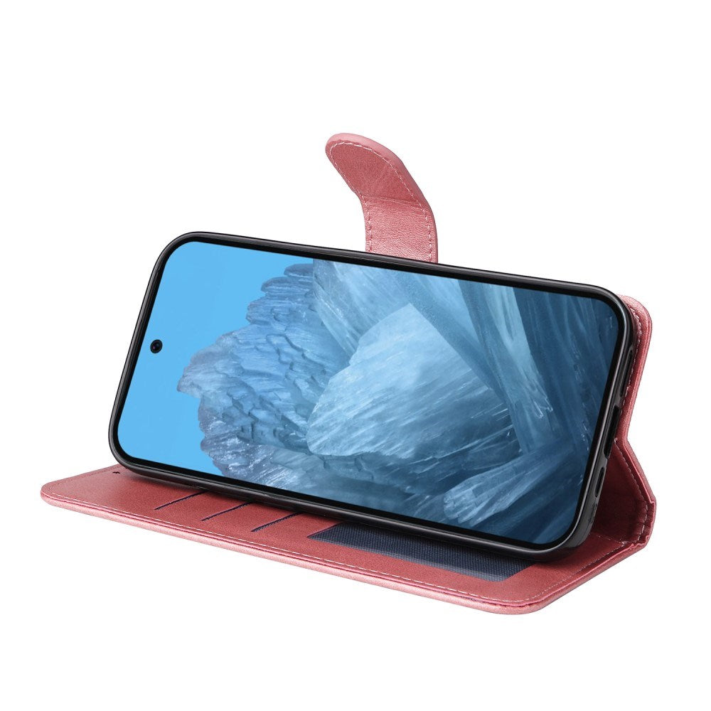 EIDERWOOD Google Pixel 10 / 10 Pro / 9 / 9 Pro Konstläder Fodral med Plånbok & Rem - Rosa