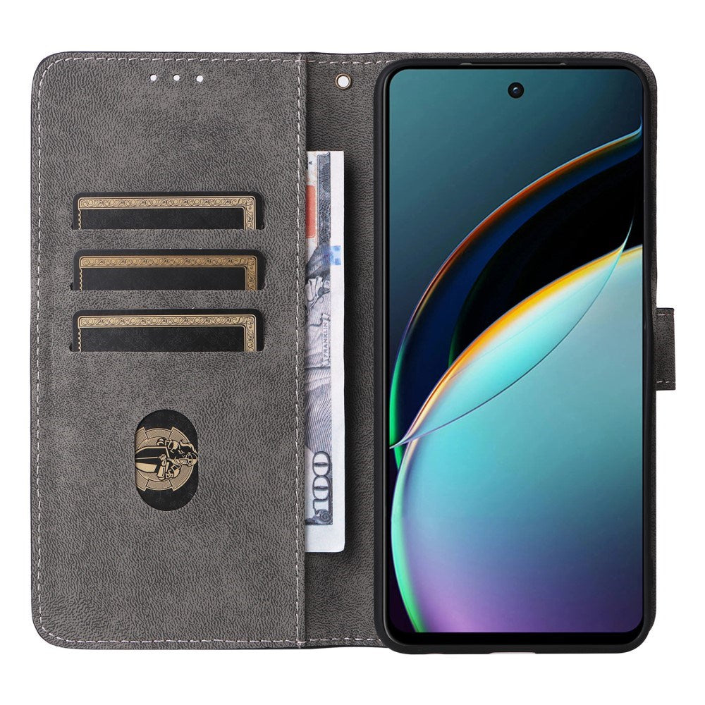 EIDERWOOD Motorola Moto G 5G (2024) Läder Flip Fodral med Plånbok och Rem - Svart