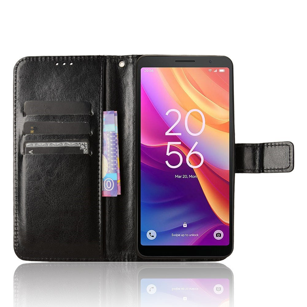 EIDERWOOD TCL 501 Konstläder Plånbokfordral med Stativ - Svart